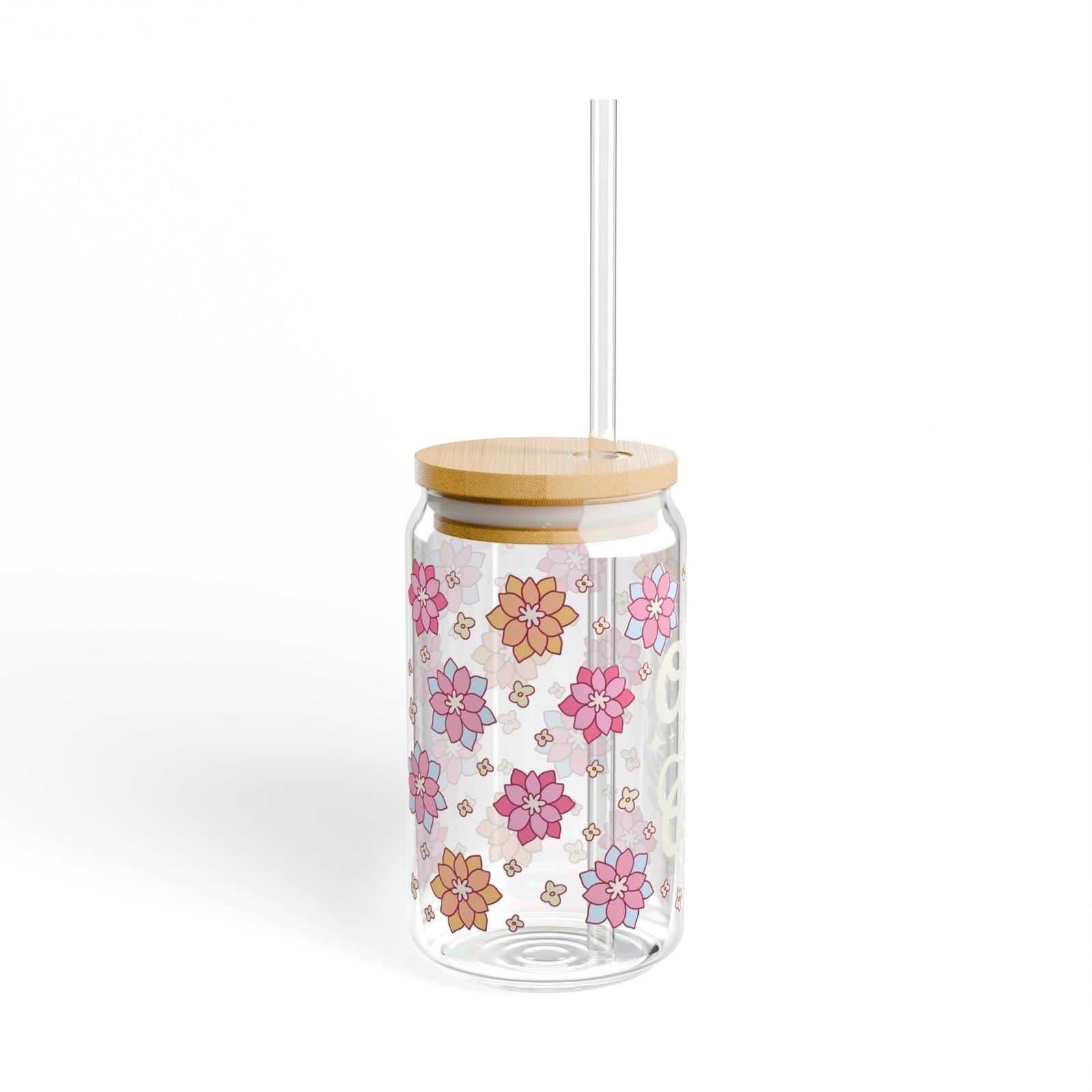 On My Way to Get Coffee Tumbler Sipper Glass 16oz — Reusable Drink Jar with Lid & Straw