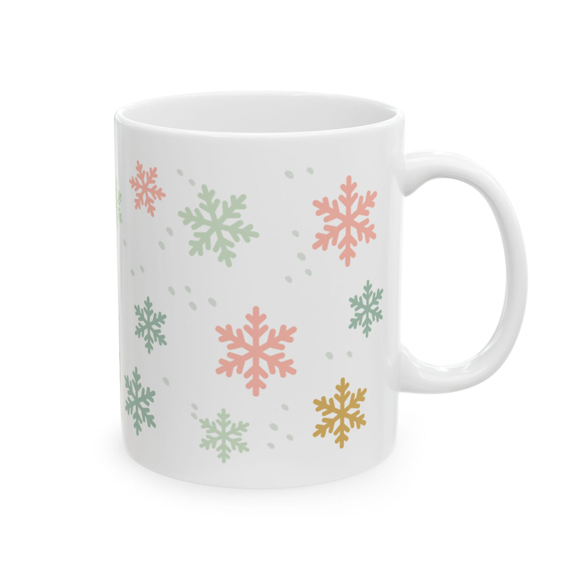 Pastel Snowflake Winter Christmas Ceramic Mug Coffee Cup (11oz & 15oz)