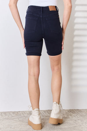 Judy Blue Full Size High Waist Tummy Control Bermuda Shorts - Sydney So Sweet