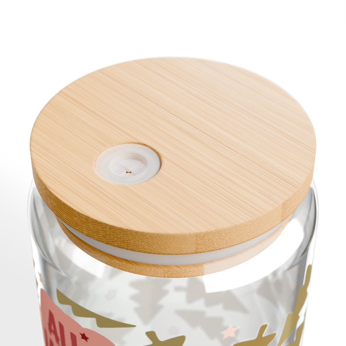 All I Want for Christmas Is Coffee Sipper Glass 16oz Reusable Drink Jar with Lid & Straw