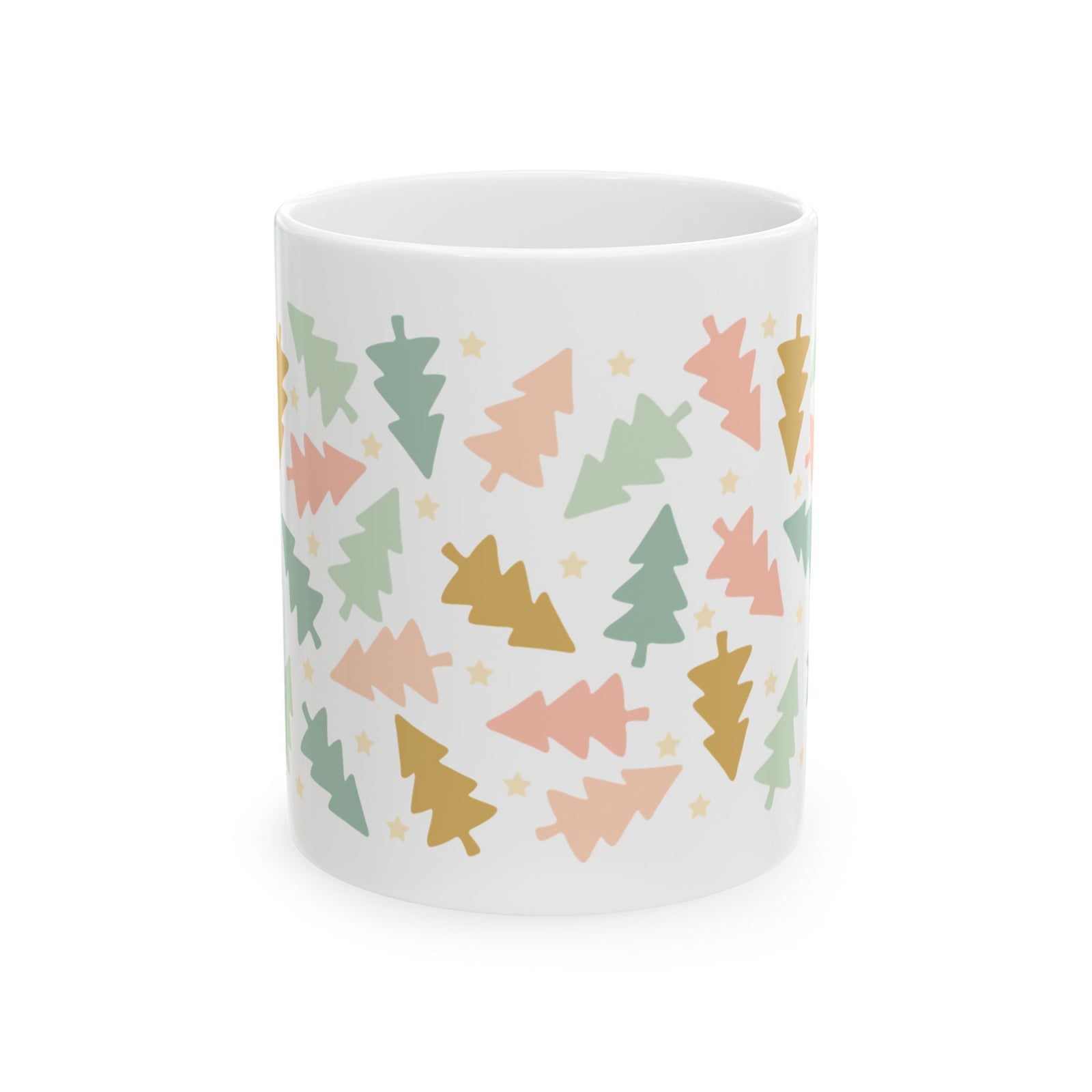 Vintage Christmas Trees Ceramic Mug Coffee Cup (11oz & 15oz)