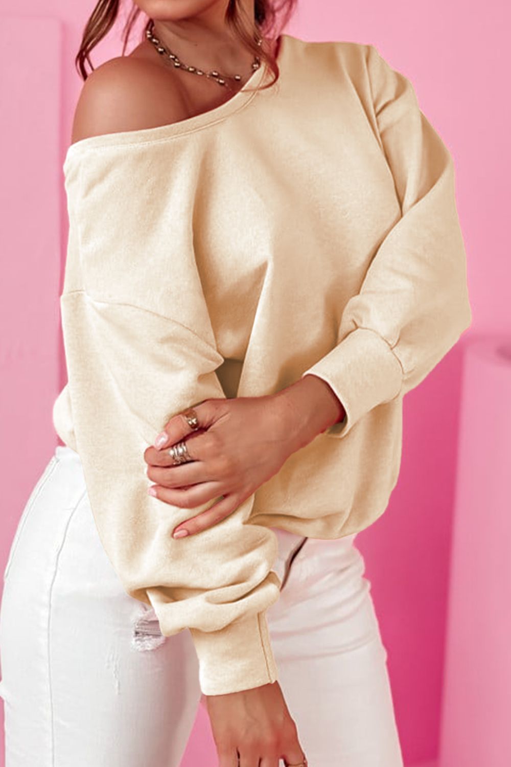 Bow Round Neck Long Sleeve Sweatshirt - Sydney So Sweet