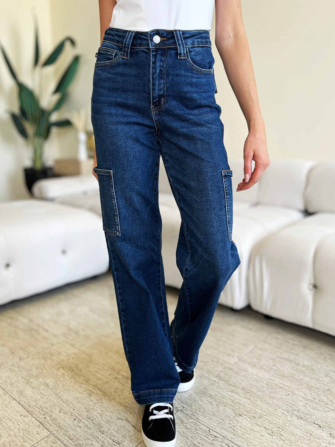 Judy Blue Full Size High Waist Straight Cargo Jeans - Sydney So Sweet