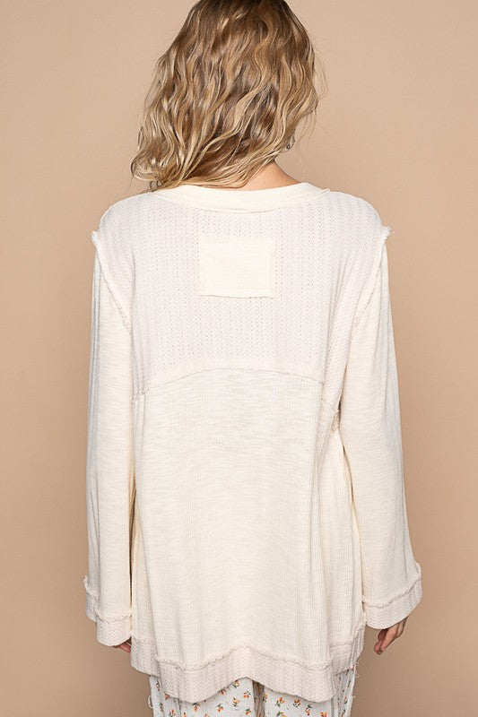 POL Embroidered Round Neck Long Sleeve Knit Top - Sydney So Sweet