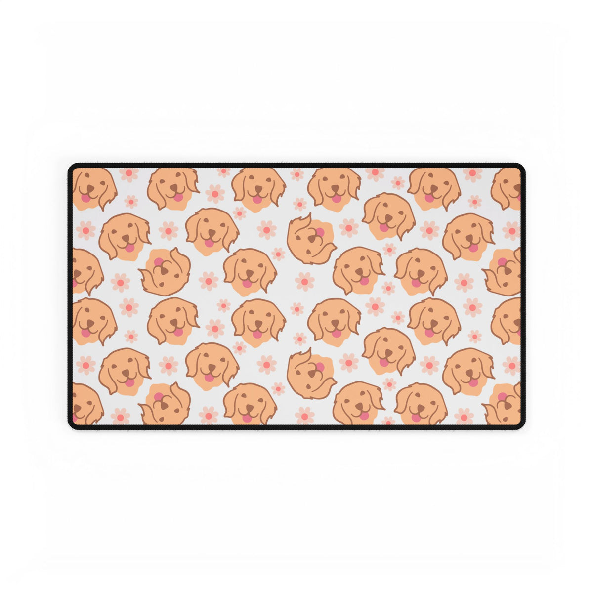 Golden Retriever Pattern Desk Mat — Cute Puppy Mouse Pad for Home Office