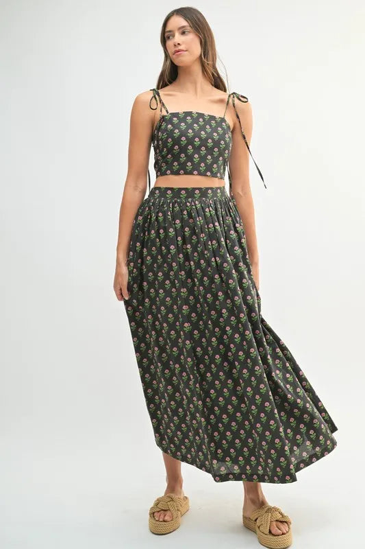 MABLE Floral Crop Top and Skirt Set - Sydney So Sweet