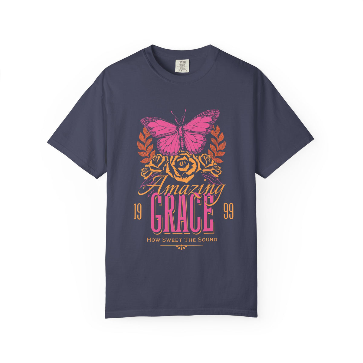 Amazing Grace Butterfly Graphic T-Shirt Vintage Christian Summer Tee