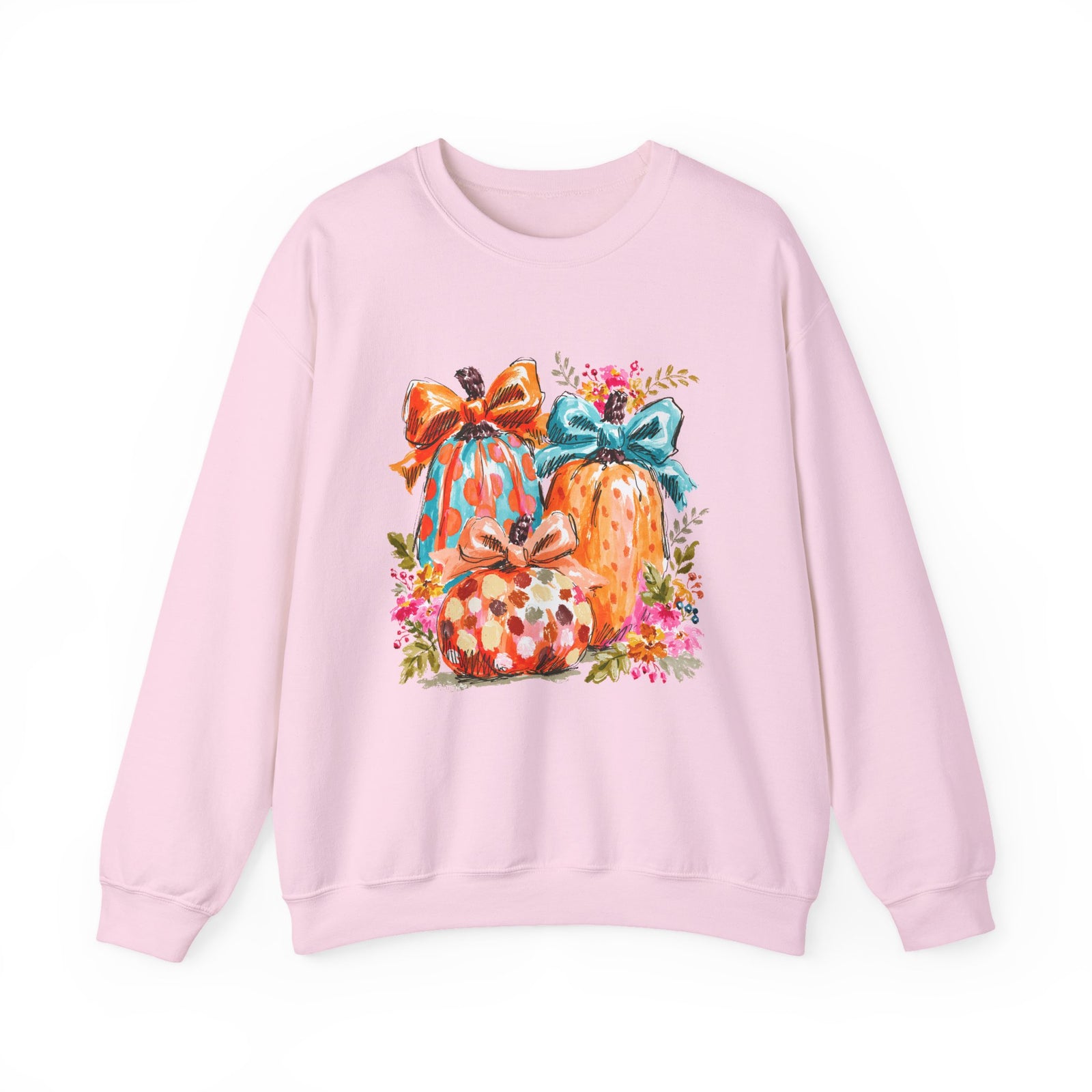 Floral Preppy Coquette Fall Pumpkin Sweatshirt Cute Watercolor Graphic Pullover