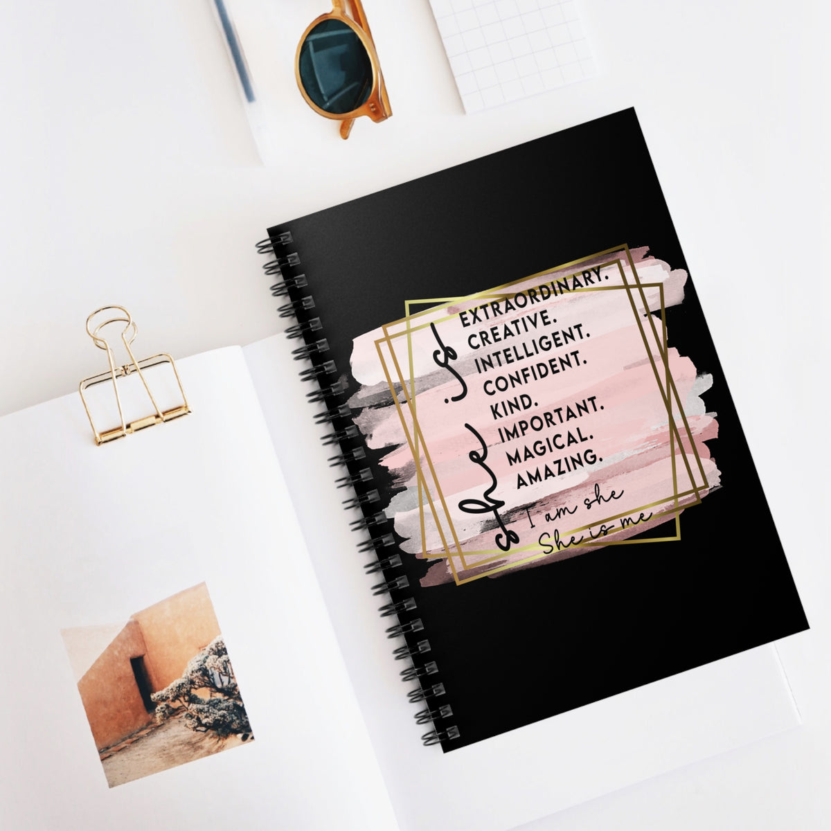 I Am She She is Me Inspirational Spiral Notebook Empowerment Journal for Women