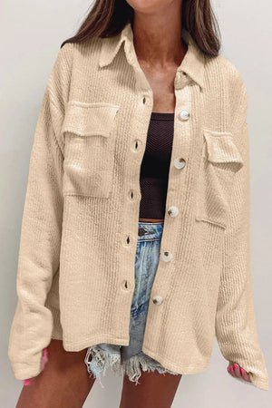 Button Up Long Sleeve Shacket - Sydney So Sweet