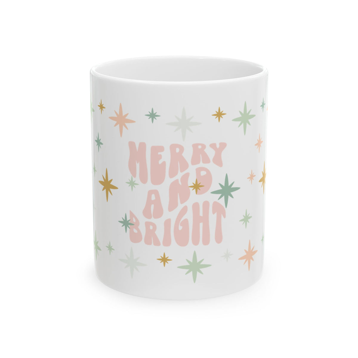 Merry & Bright Christmas Ceramic Mug Coffee Cup (11oz & 15oz)