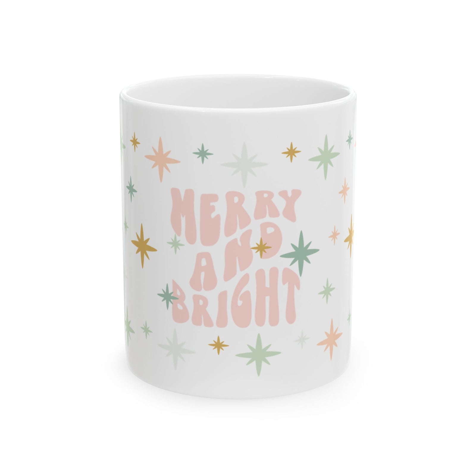 Merry & Bright Christmas Ceramic Mug Coffee Cup (11oz & 15oz)