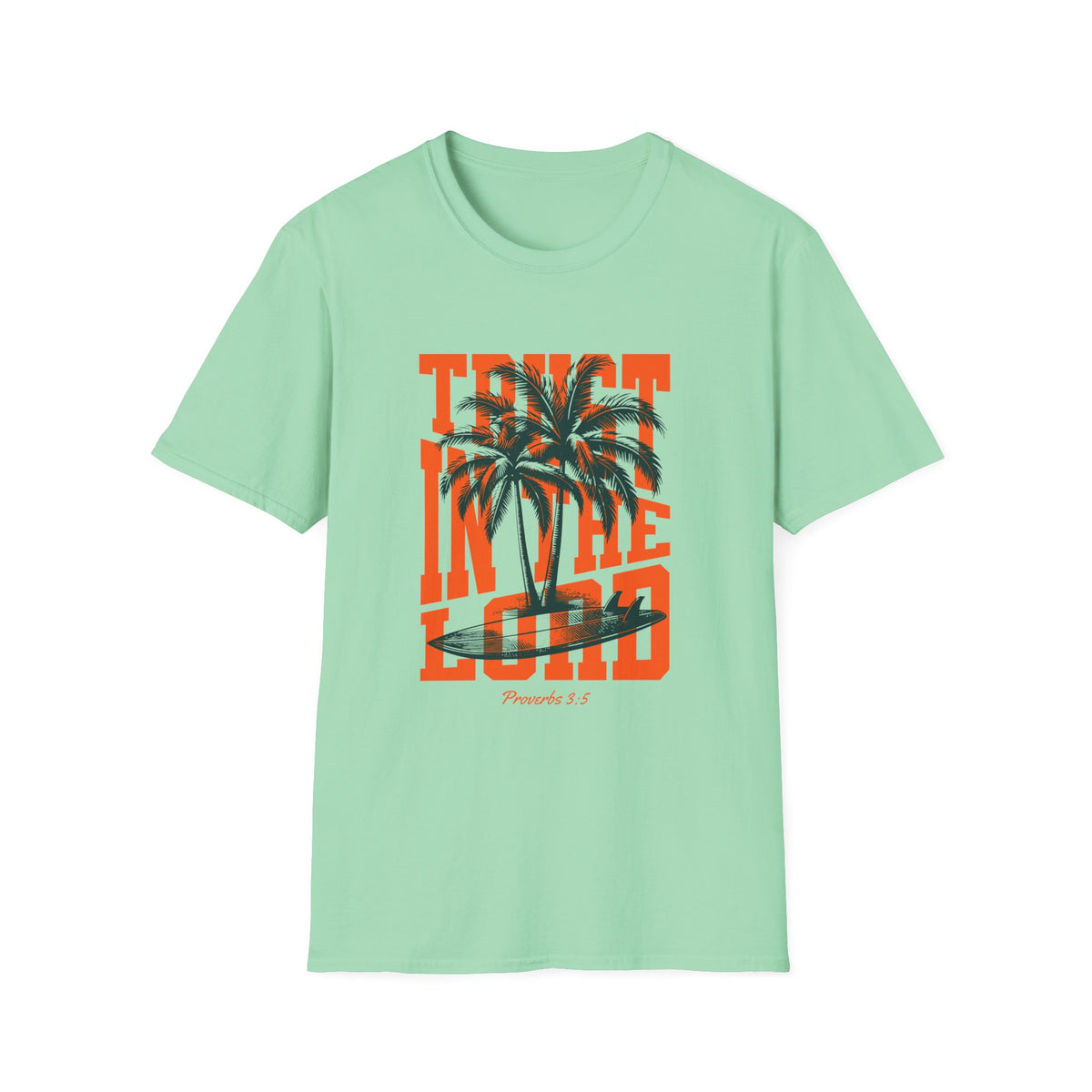 Trust in the Lord Palm Trees T-Shirt Summer Christian Faith Tee