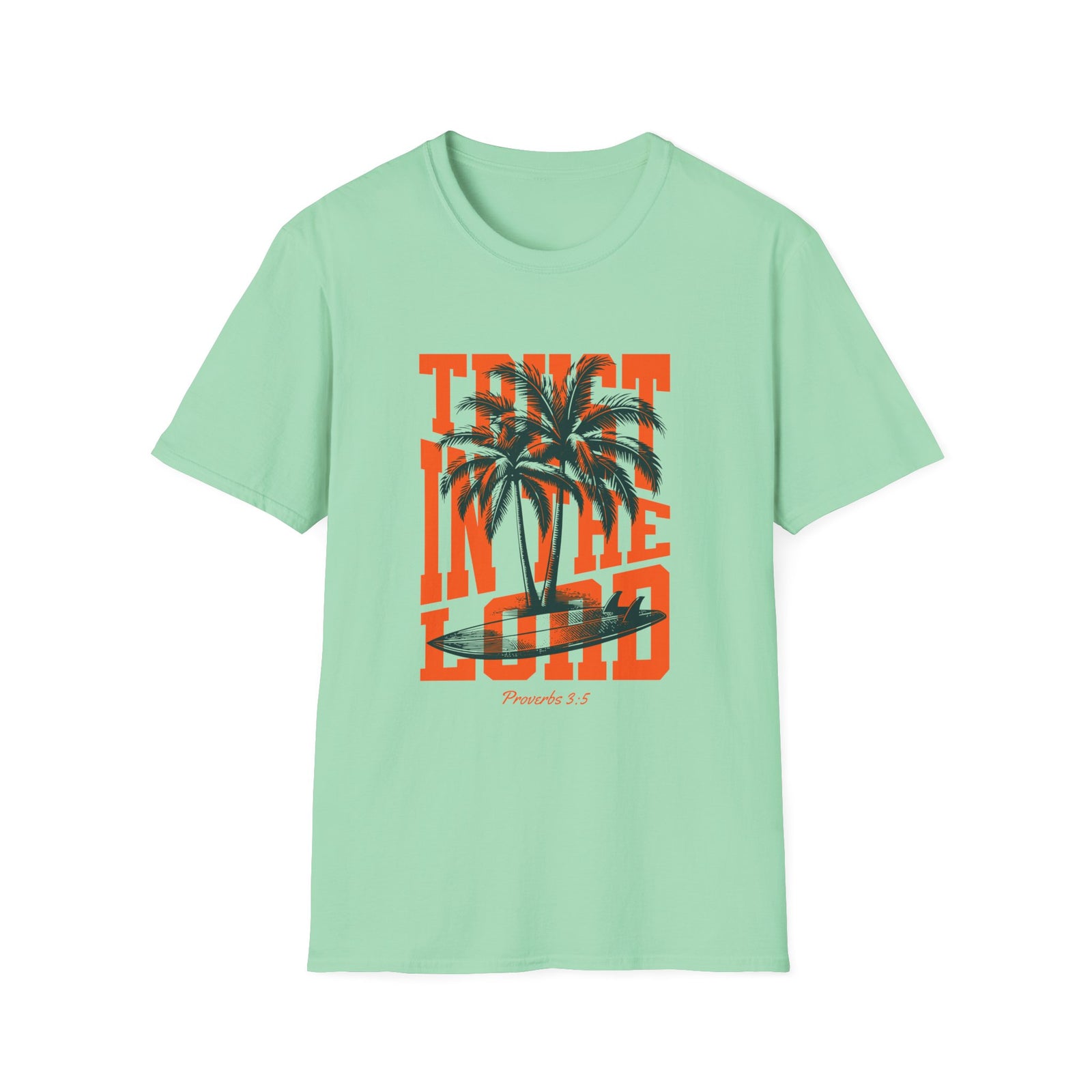 Trust in the Lord Palm Trees T-Shirt Summer Christian Faith Tee