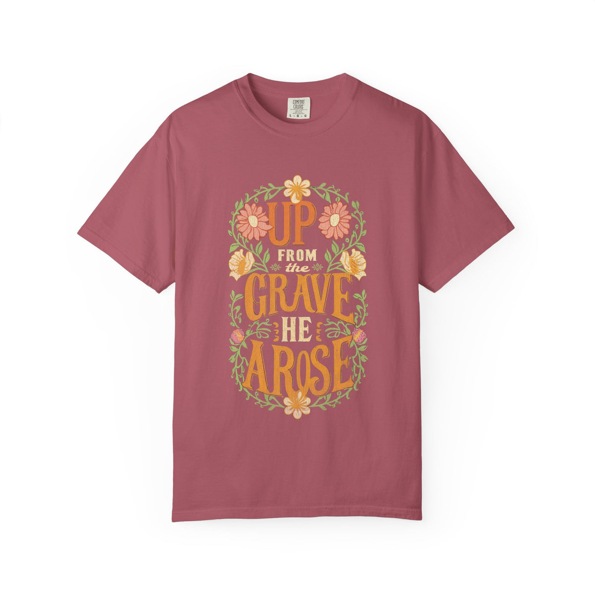 Up From the Grave He Arose Easter T-Shirt Christian Faith Graphic Unisex Distressed Tee