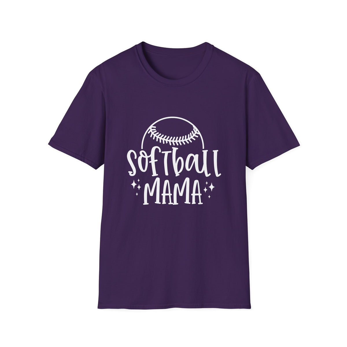 Softball Mama Graphic T-Shirt Cute Sports Mom Tee (12 Team Colors)