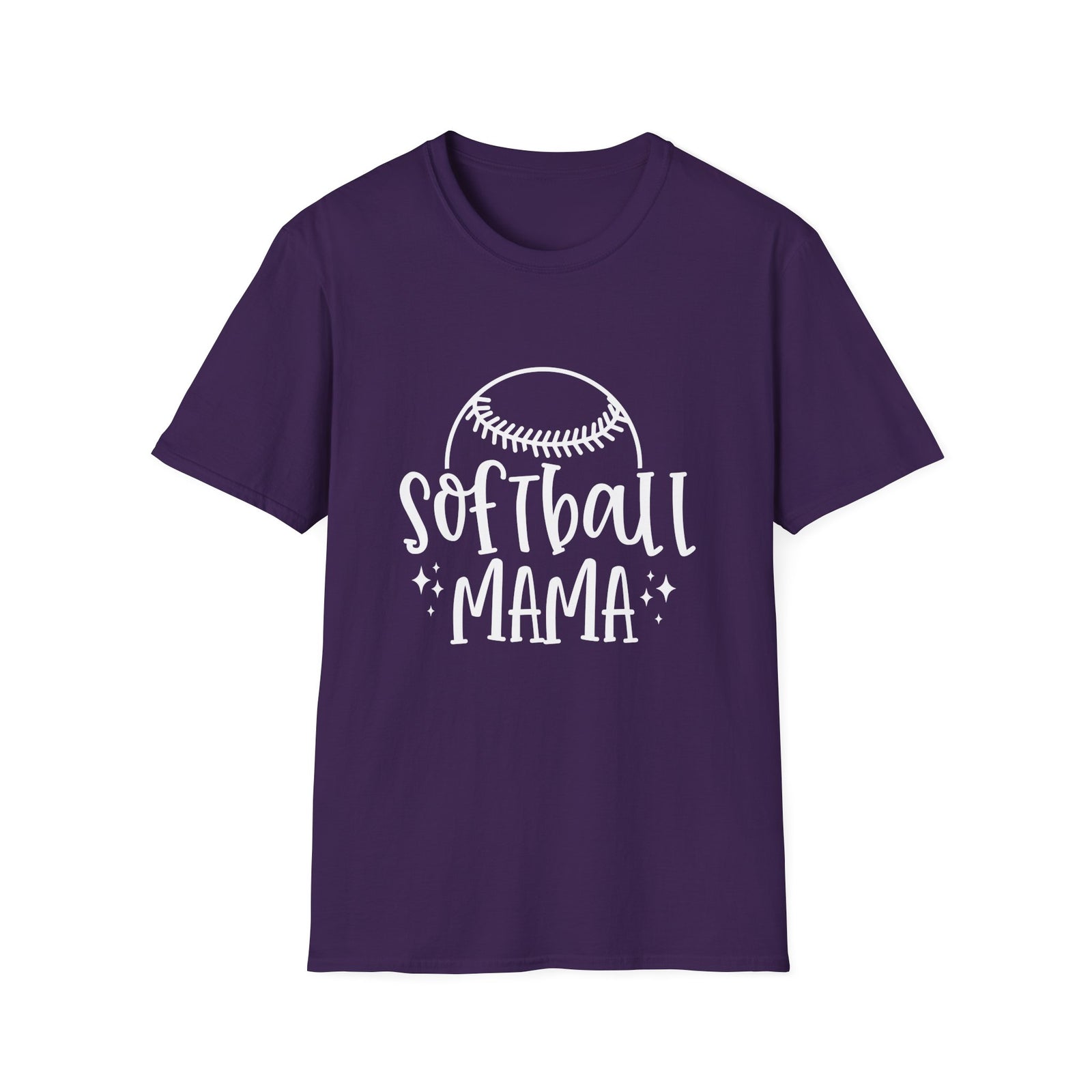 Softball Mama Graphic T-Shirt Cute Sports Mom Tee (12 Team Colors)