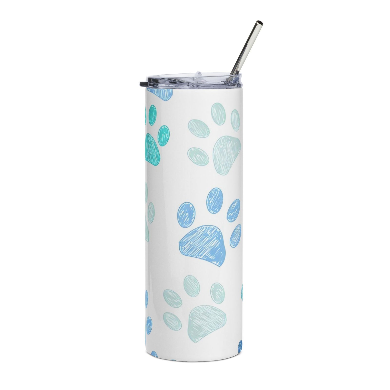 Paw Print Blue 20oz Stainless Tumbler Insulated Travel Cup - Sydney So Sweet