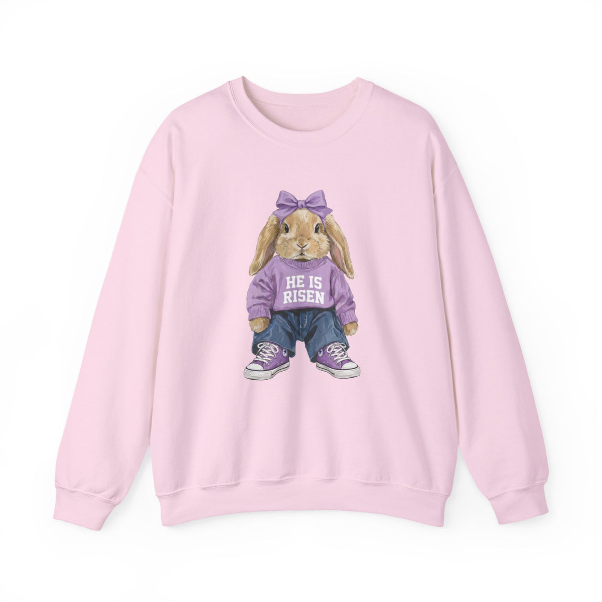 He is Risen Coquette Easter Bunny Women's Heavy Blend Cozy Crewneck Sweatshirt