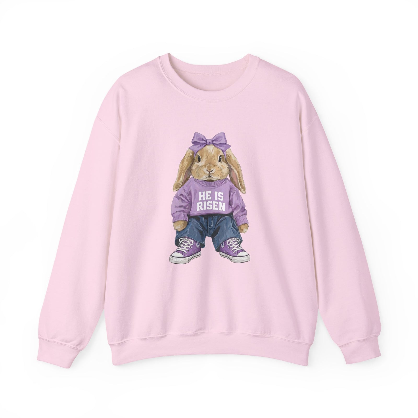 He is Risen Coquette Easter Bunny Women's Heavy Blend Cozy Crewneck Sweatshirt