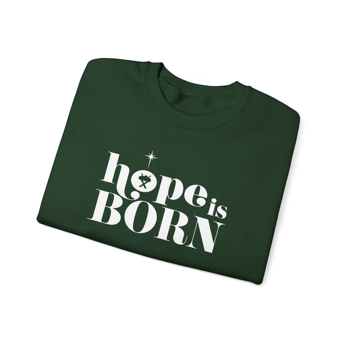 Hope is Born Nativity Christmas Season Crewneck Unisex Sweatshirt