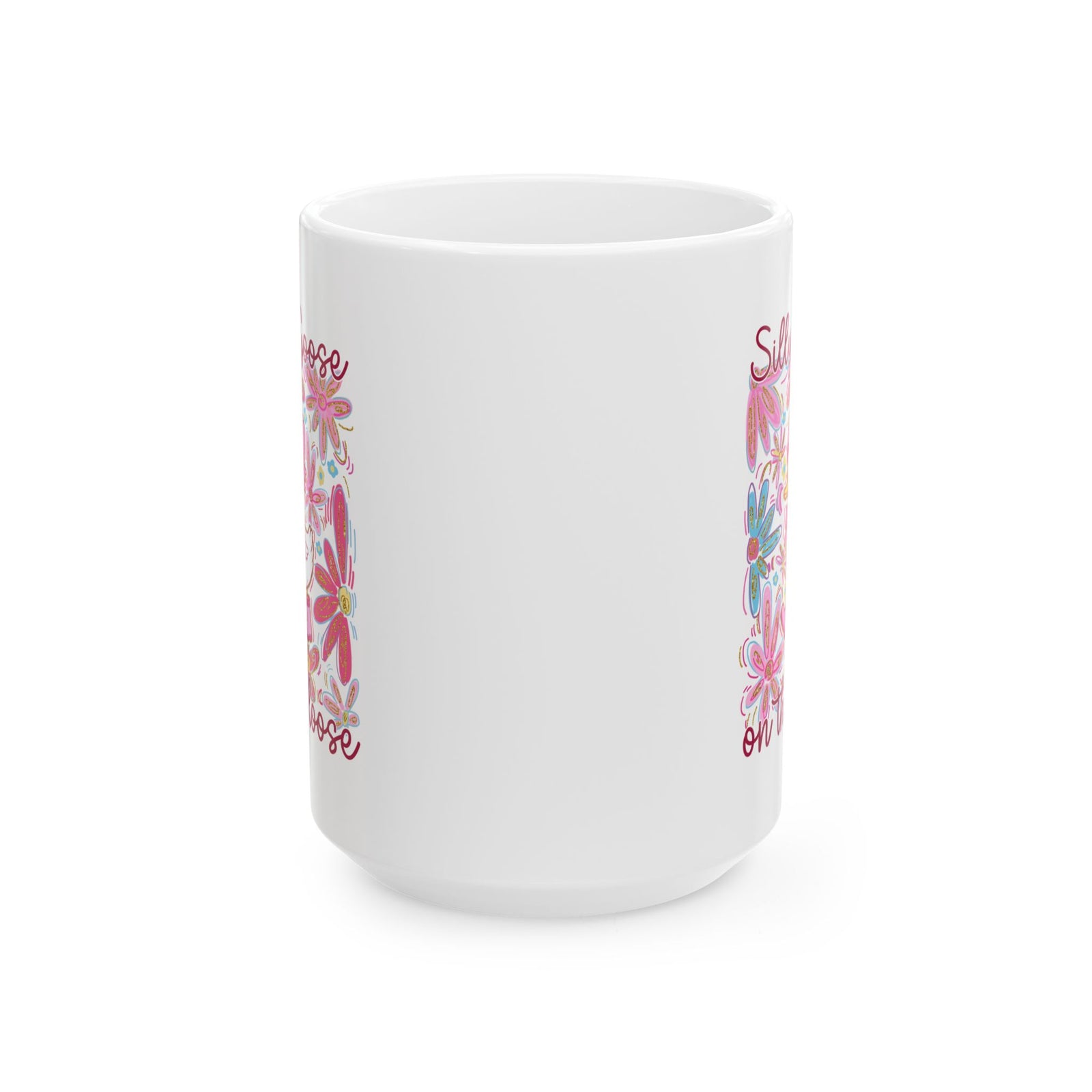 Silly Goose on the Loose Cute Floral Ceramic Mug Coffee Cup (11oz & 15oz)