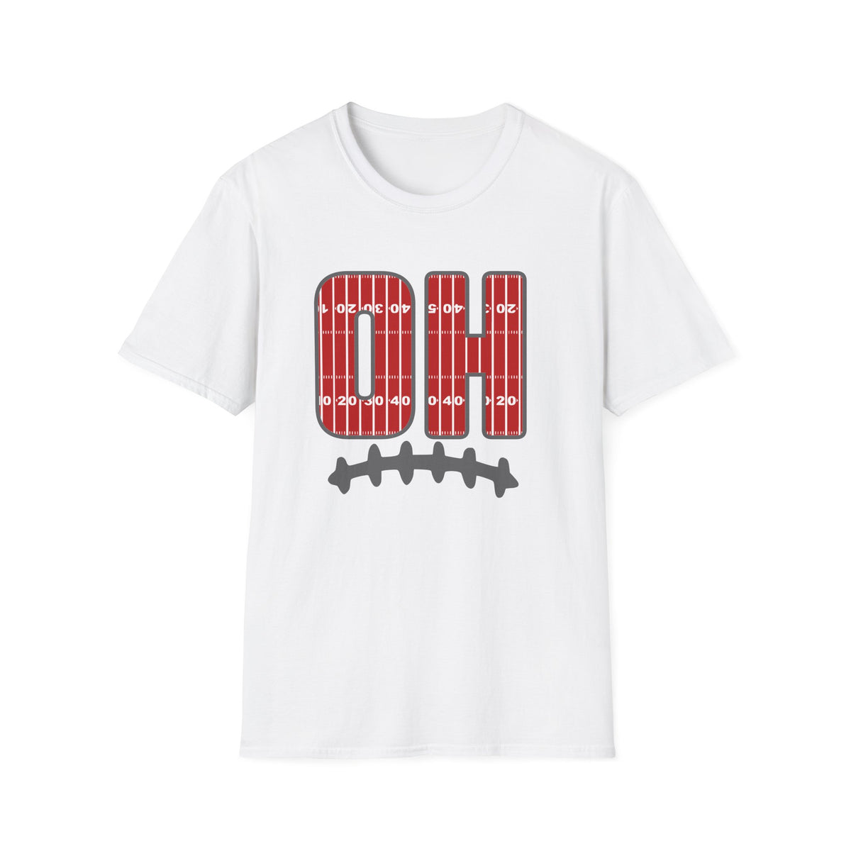 OH Football Field Stripe Ohio State T-Shirt Scarlet & Gray Gameday Tee
