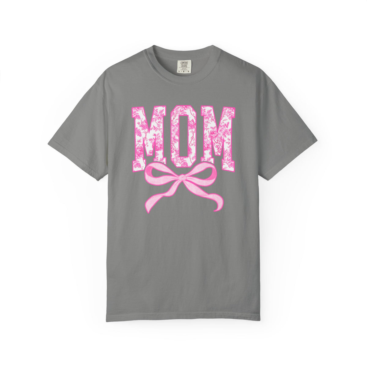 Mom Coquette Pink Toile Bow T-Shirt Cute Mama Graphic Tee
