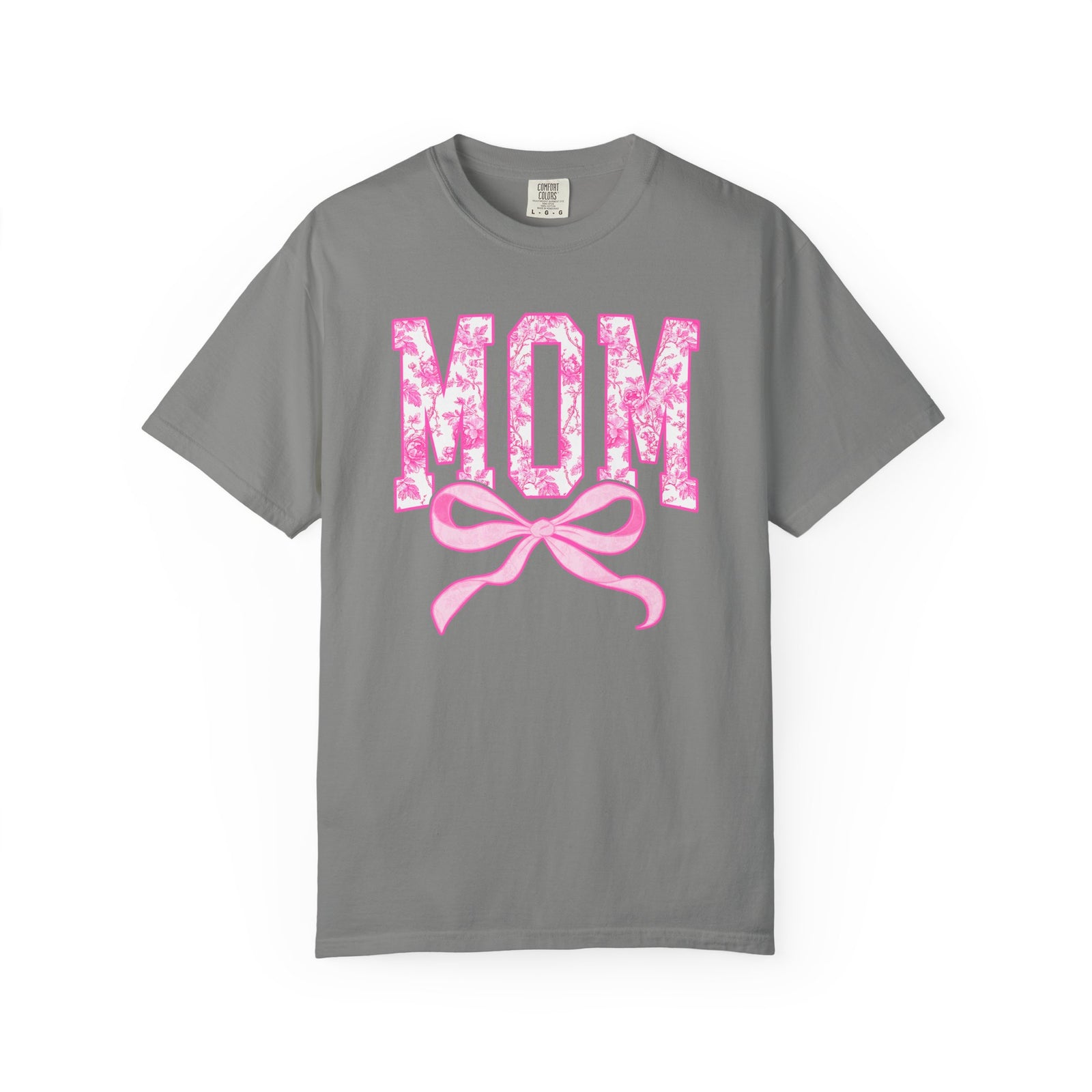 Mom Coquette Pink Toile Bow T-Shirt Cute Mama Graphic Tee