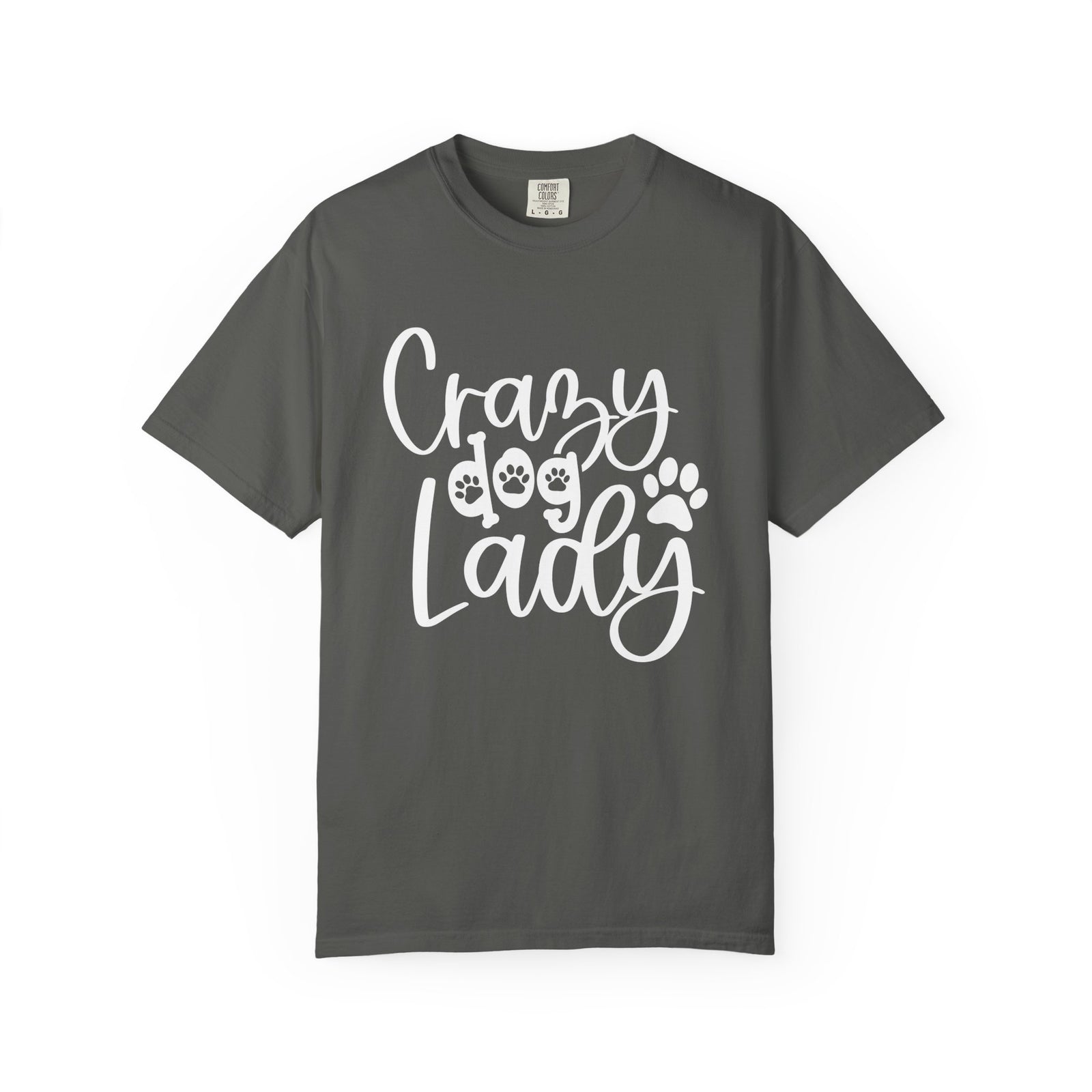 Crazy Dog Lady T-Shirt Paw Print Graphic Tee for Dog Moms
