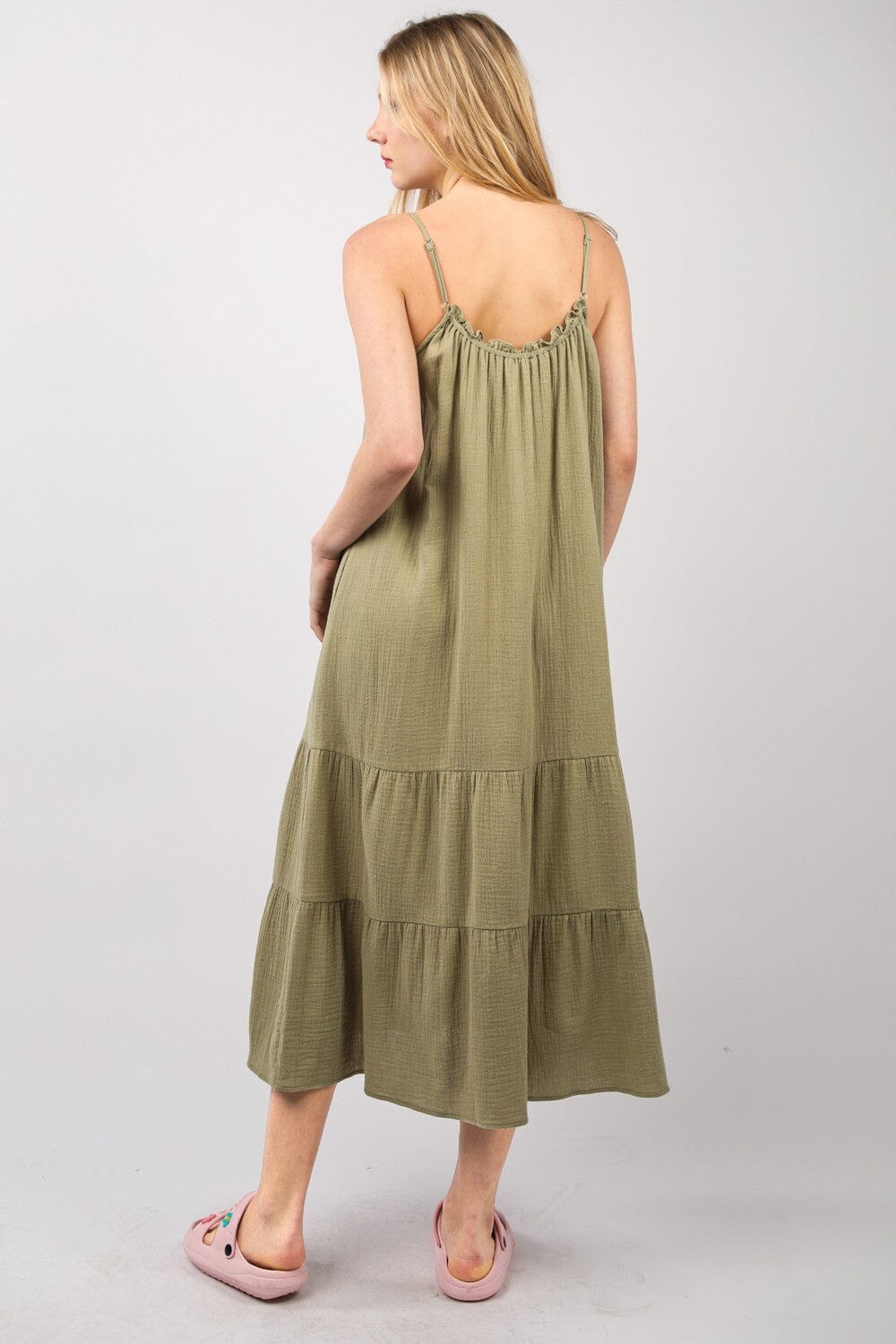 VERY J Ruffled A-Line Midi Cami Dress - Sydney So Sweet