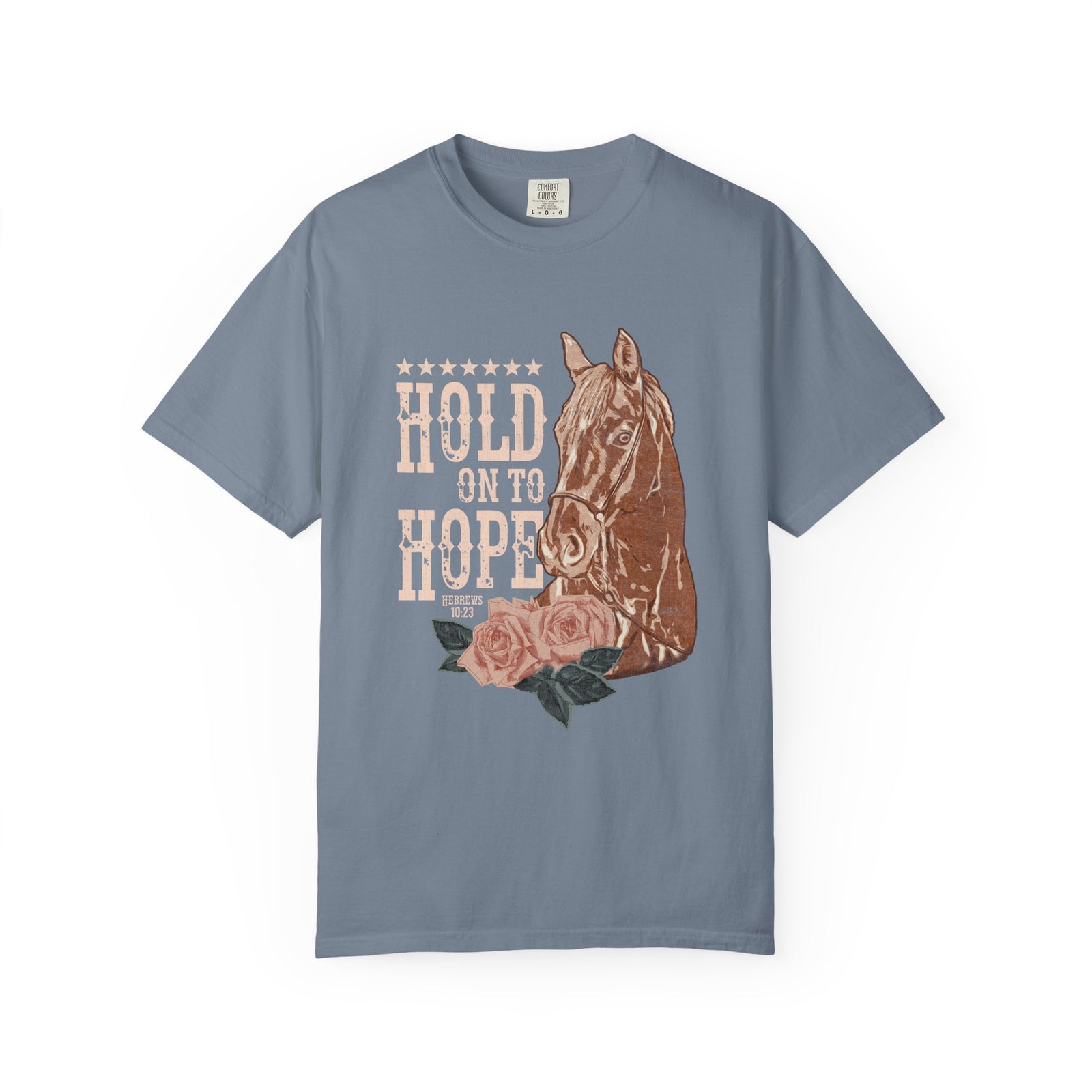 Hold On To Hope Horse T-Shirt Vintage Christian Distressed Graphic Tee