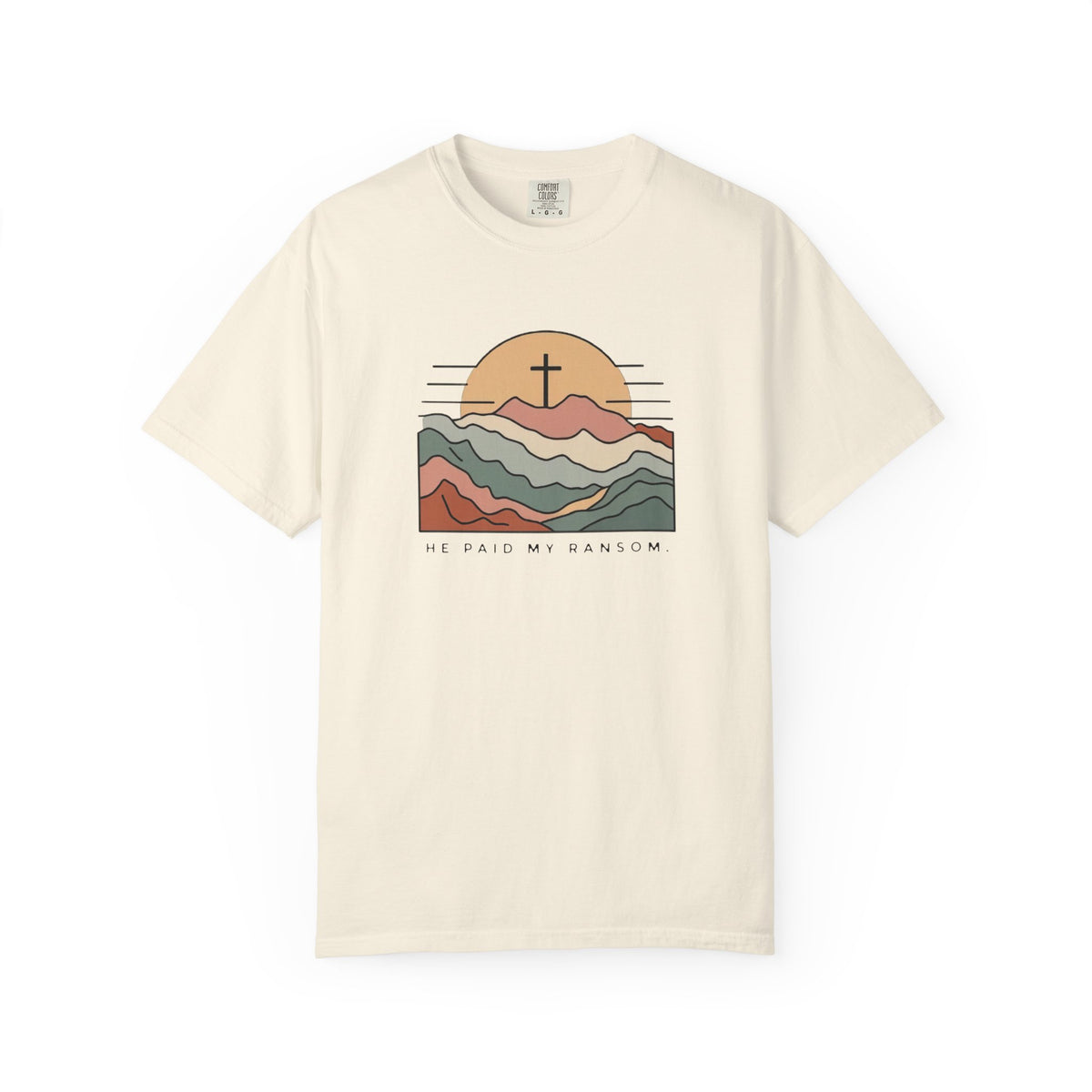 He Paid My Ransom Christian Mountain Cross Graphic T-Shirt Unisex Tee