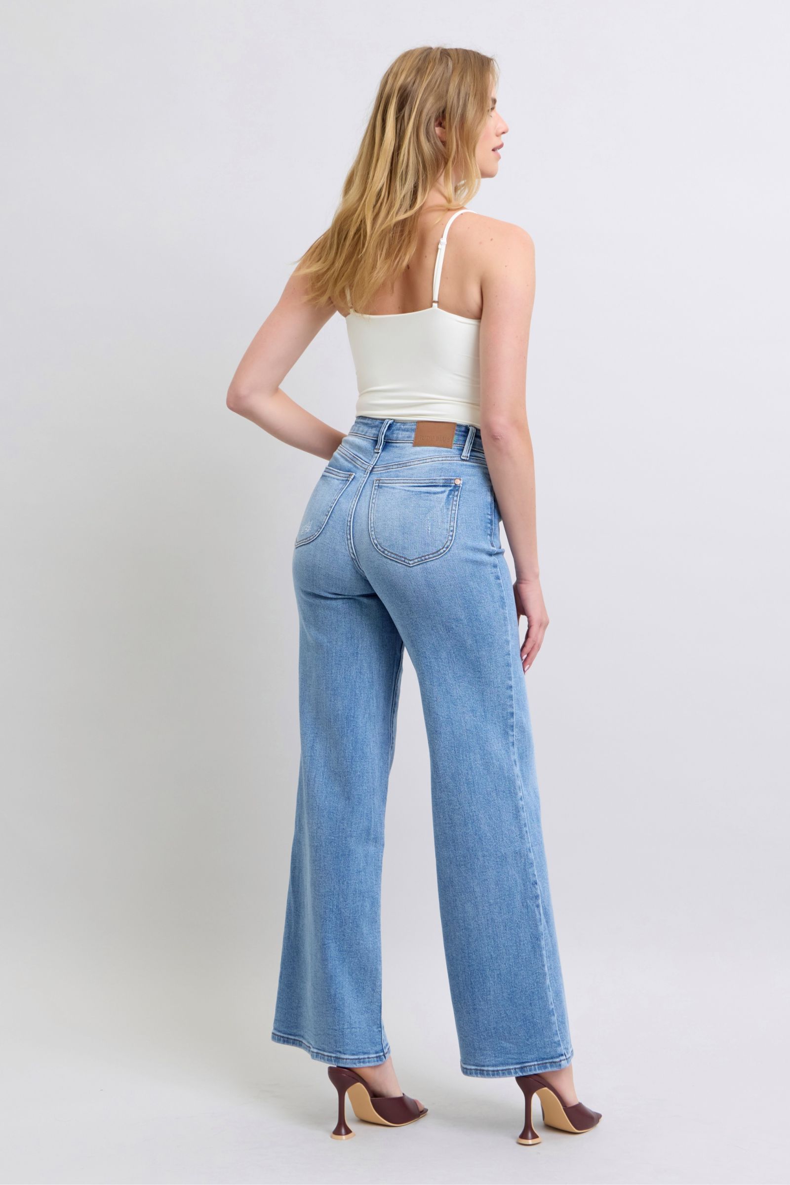 Judy Blue Full Size Wide Leg Jeans with Pockets - Sydney So Sweet