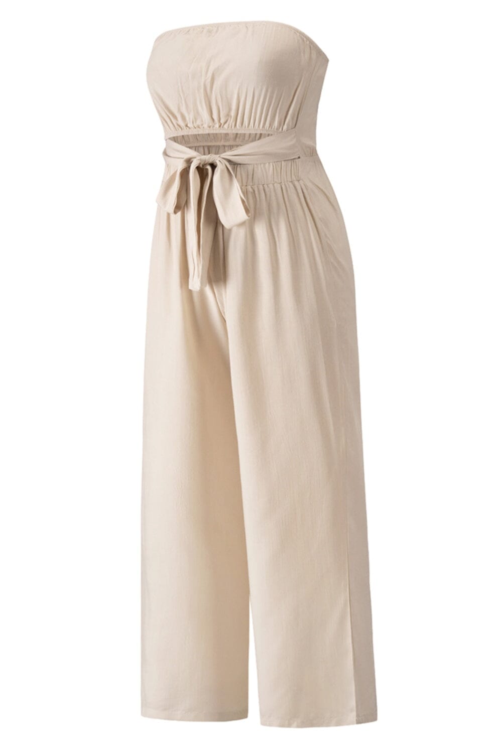 Tied Cutout Tube Wide Leg Jumpsuit - Sydney So Sweet