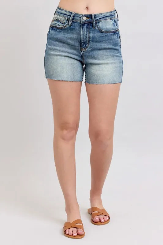 Judy Blue High Waist Star Seam Detail Denim Shorts - Sydney So Sweet