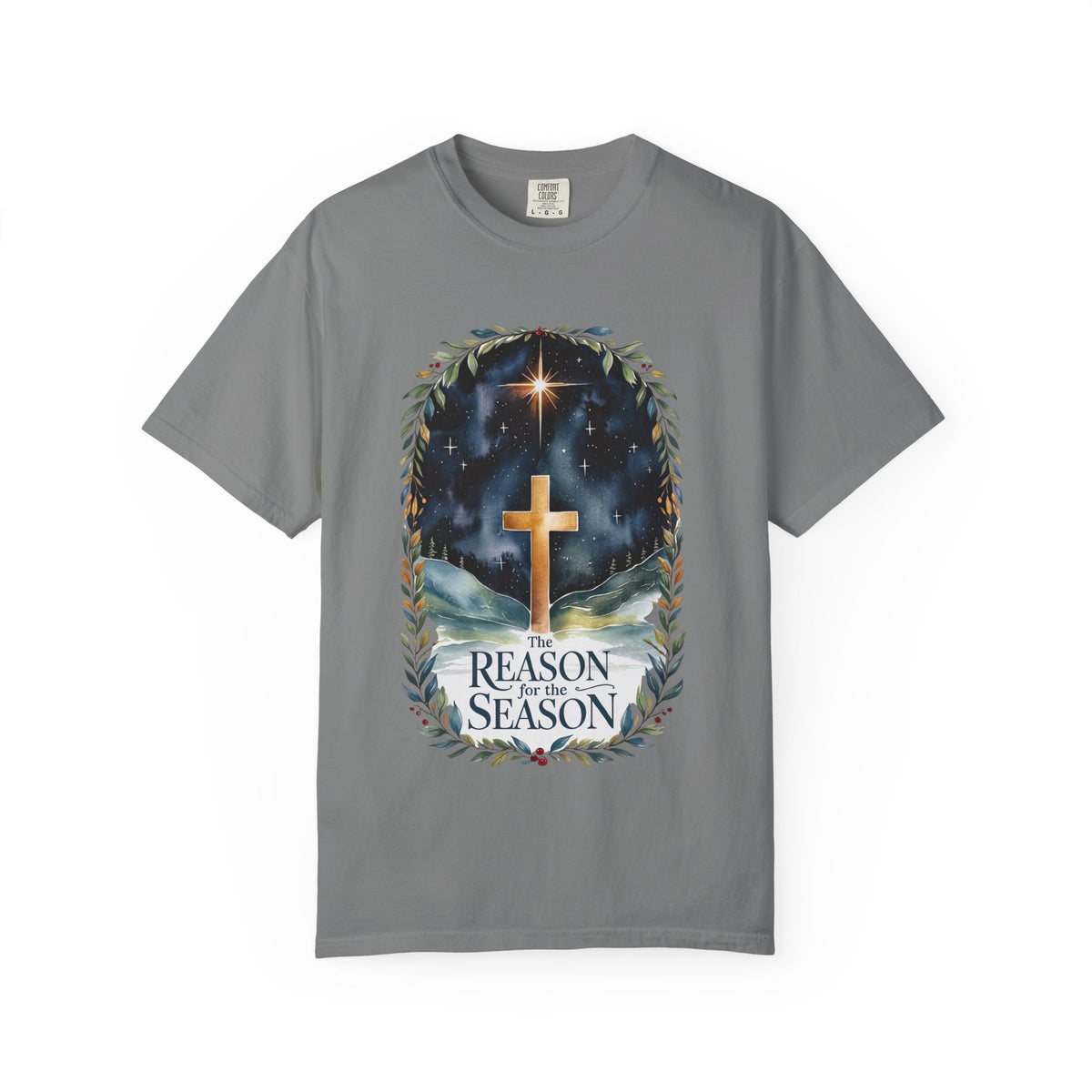 The Reason for the Season Christmas T-Shirt Christian Cross Graphic Tee