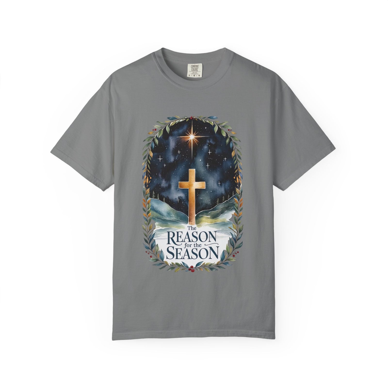 The Reason for the Season Christmas T-Shirt Christian Cross Graphic Tee