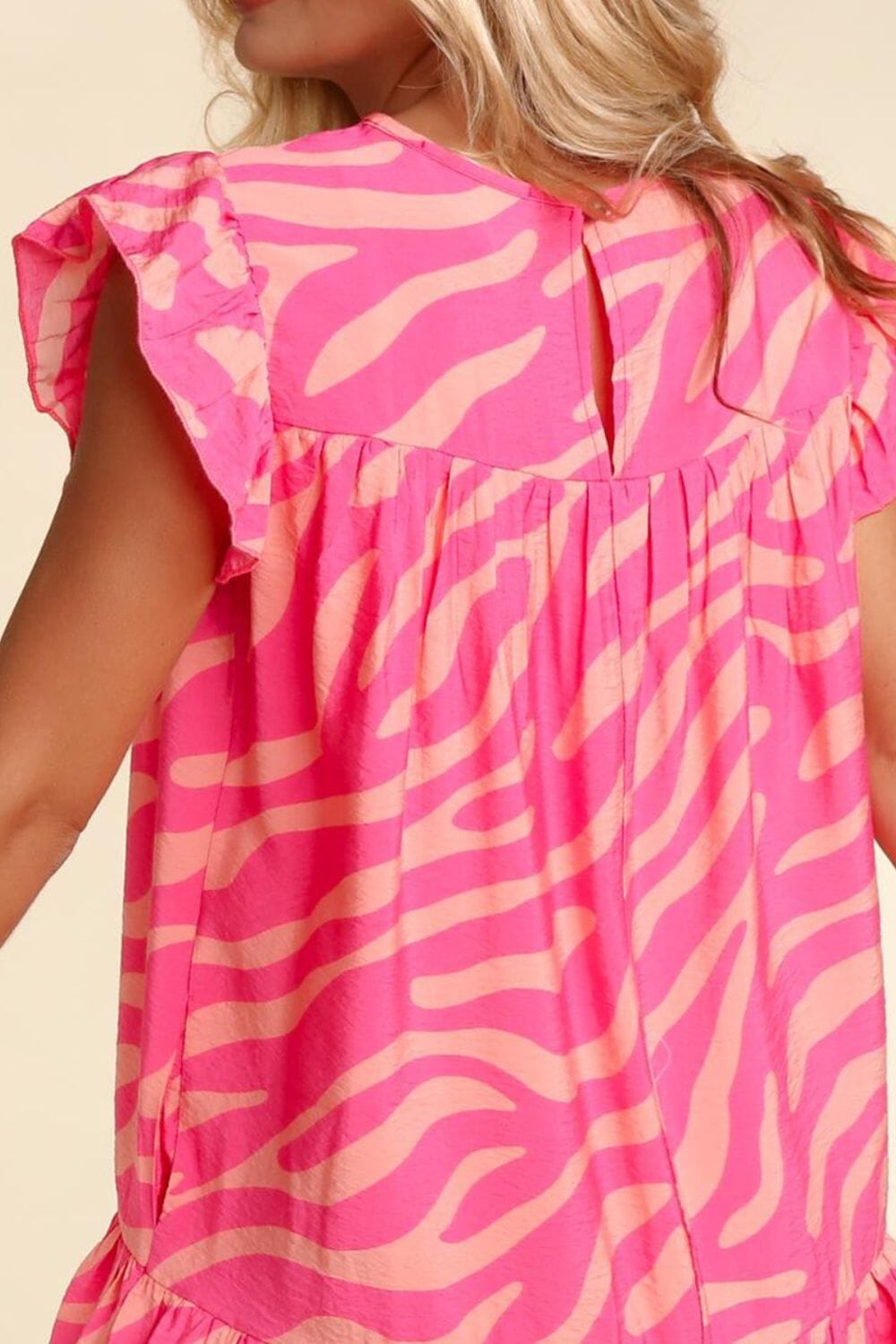 Ruffled Printed Cap Sleeve Mini Dress - Sydney So Sweet