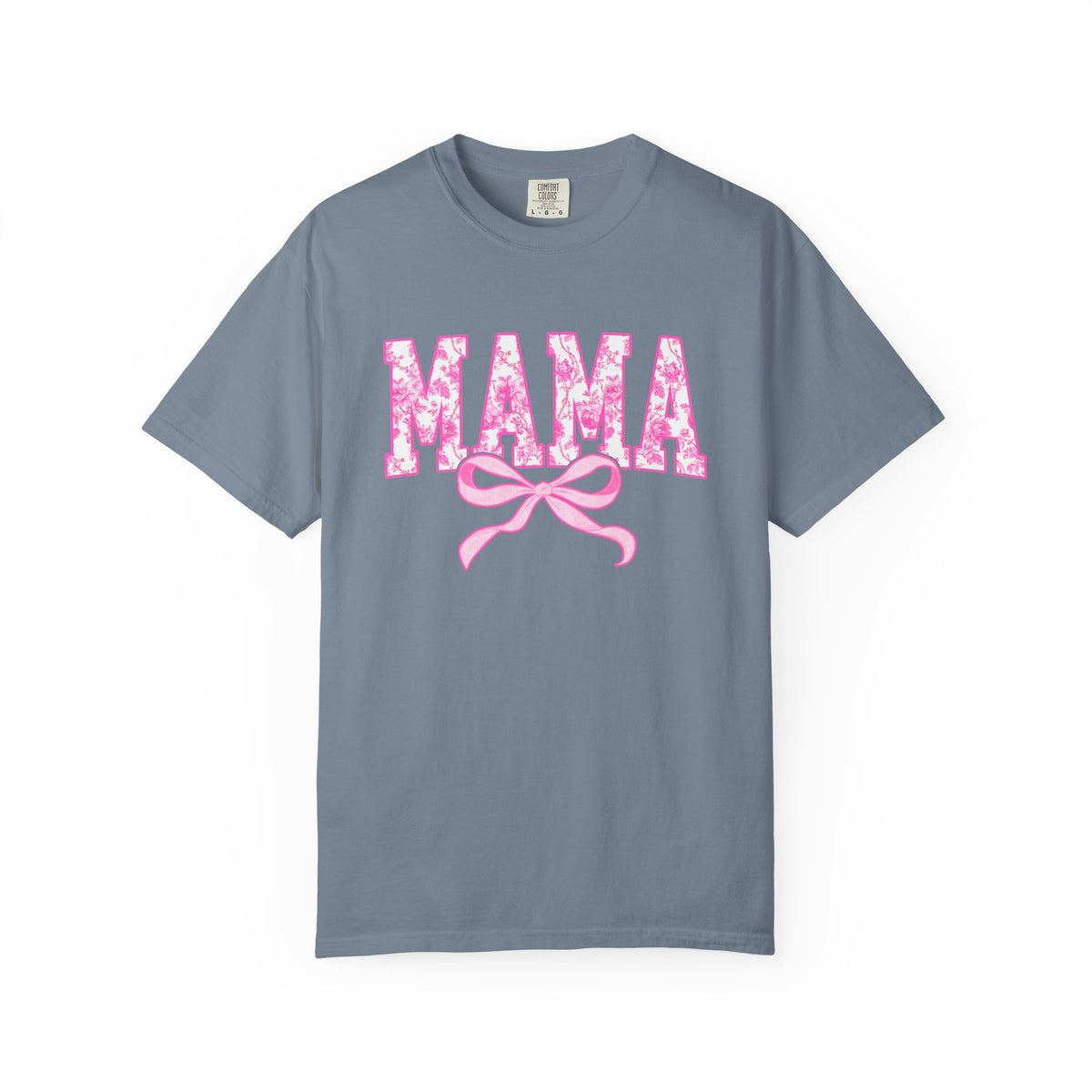 Mama Coquette Pink Toile Bow T-Shirt Cute Mom Graphic Tee