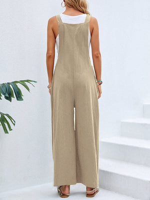 Full Size Square Neck Wide Strap Overalls - Sydney So Sweet