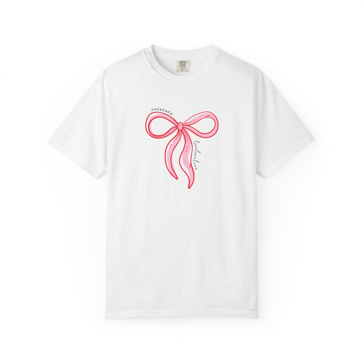 Pink Bow XOXO T-Shirt Valentine's Day Cute Graphic Unisex Short Sleeve Tee