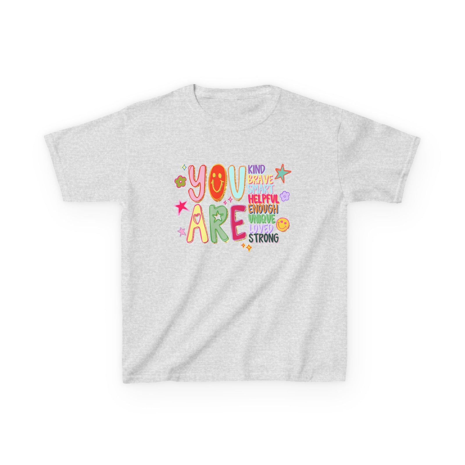 You are Enough Colorful Kids T-Shirt Youth Inspirational Graphic Tee