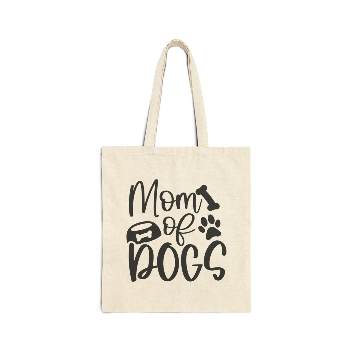Mom of Dogs Cotton Canvas Tote Bag Dog Mom Paw & Bone Reusable Shopper