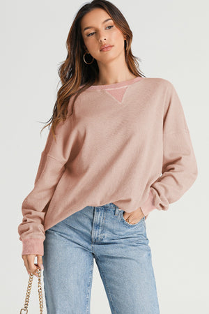 Waffle-Knit Long Sleeve Sweatshirt - Sydney So Sweet