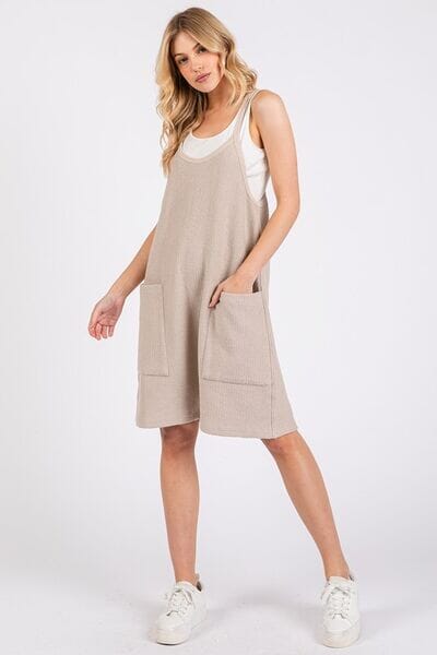 Mittoshop Scoop Neck Spaghetti Strap Overalls with Pockets - Sydney So Sweet