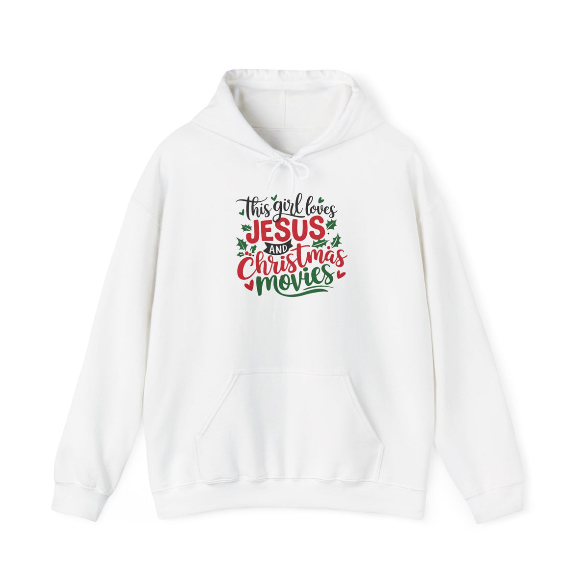This Girls Loves Jesus & Christmas Movies Hoodie Christian Hooded Sweatshirt