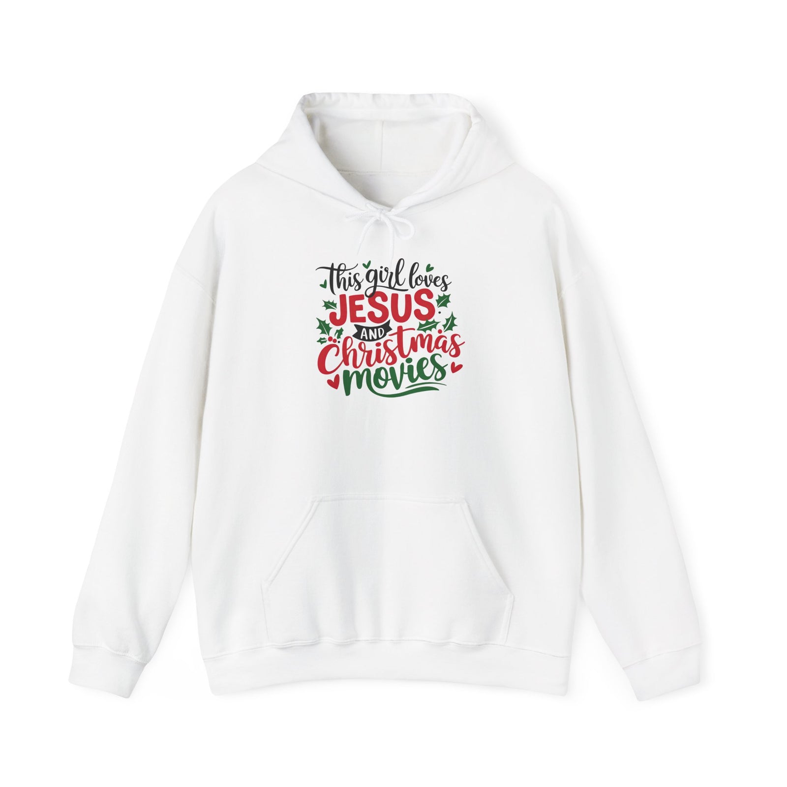 This Girls Loves Jesus & Christmas Movies Hoodie Christian Hooded Sweatshirt