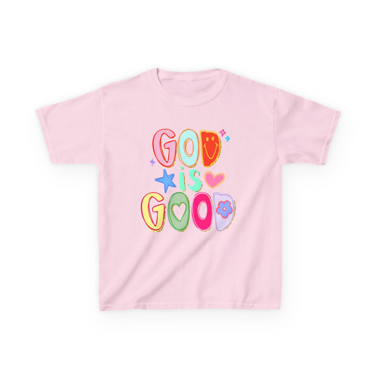 God Is Good Colorful Kids T-Shirt Youth Christian Faith Graphic Tee