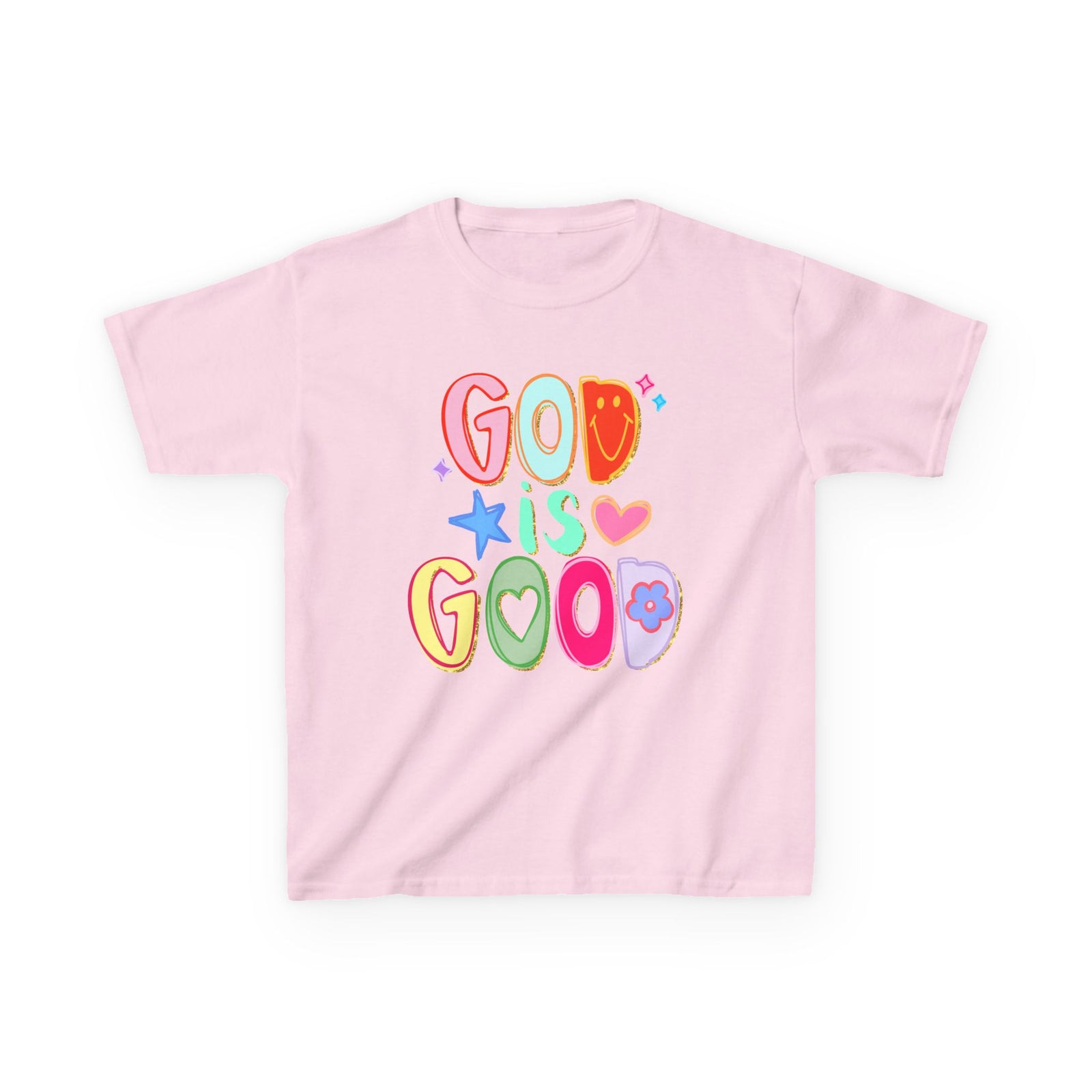God Is Good Colorful Kids T-Shirt Youth Christian Faith Graphic Tee